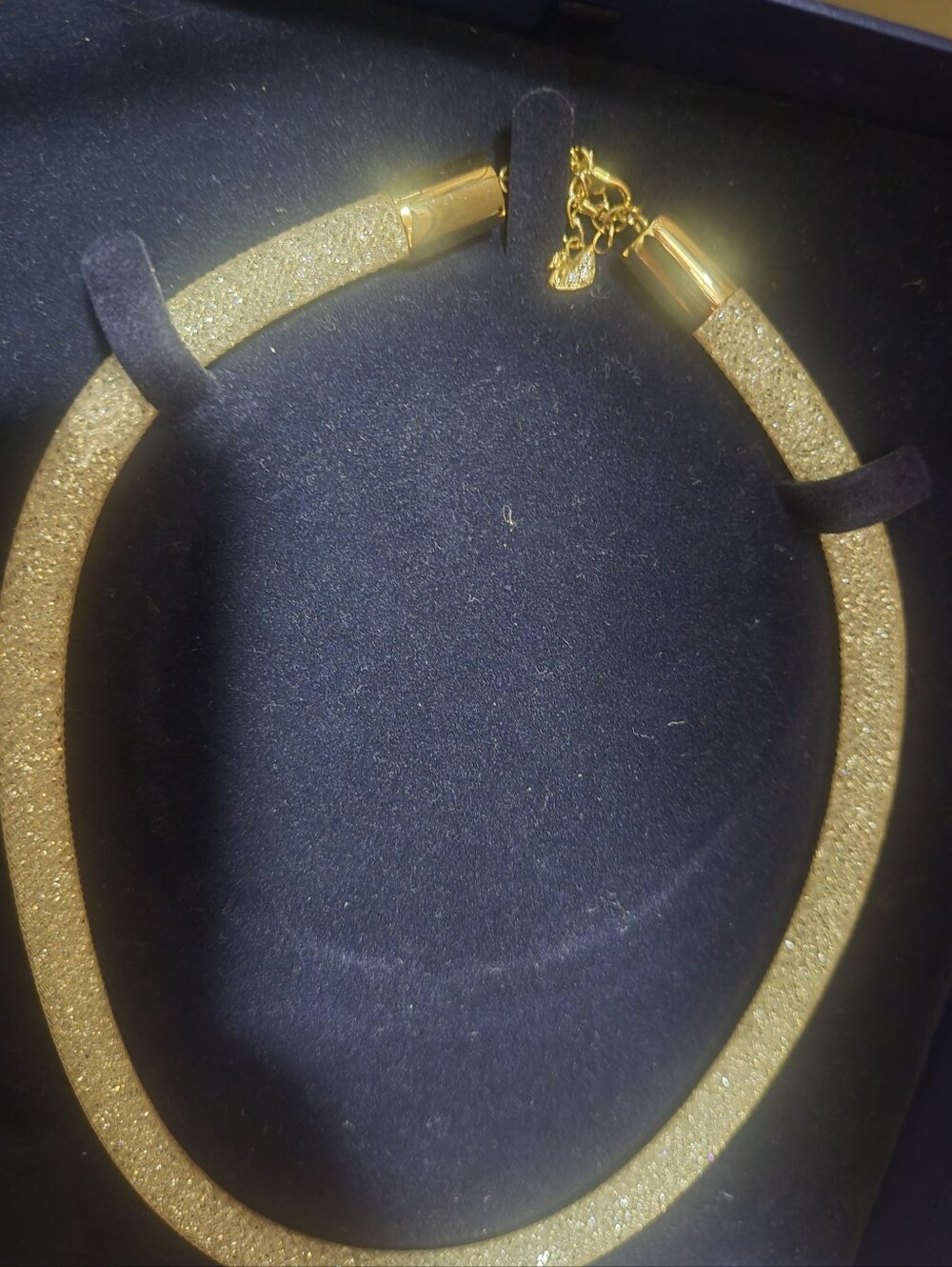 Swarovski Gold Glitter Tubular Necklace Mesh Necklace